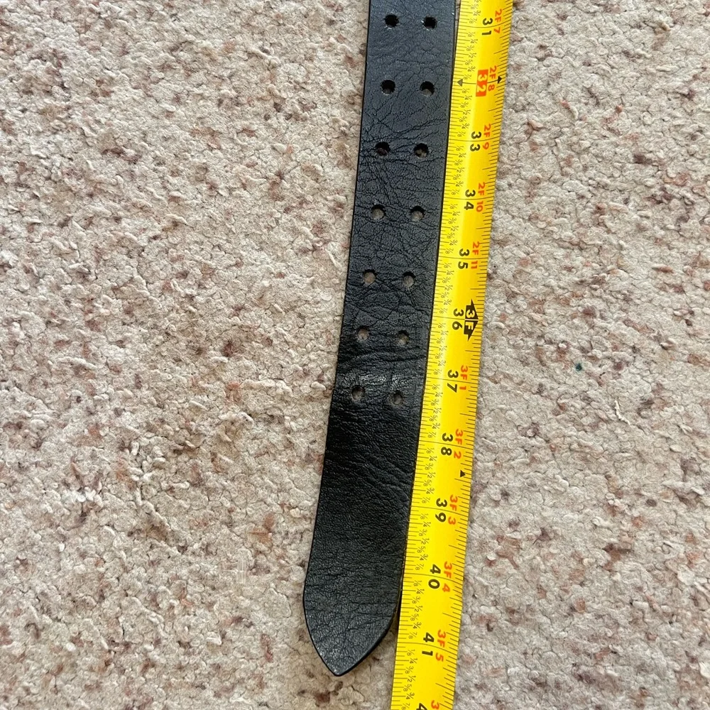 Unisex black‎ leather Silver Tone Double Prong Belt size 40 casual work western